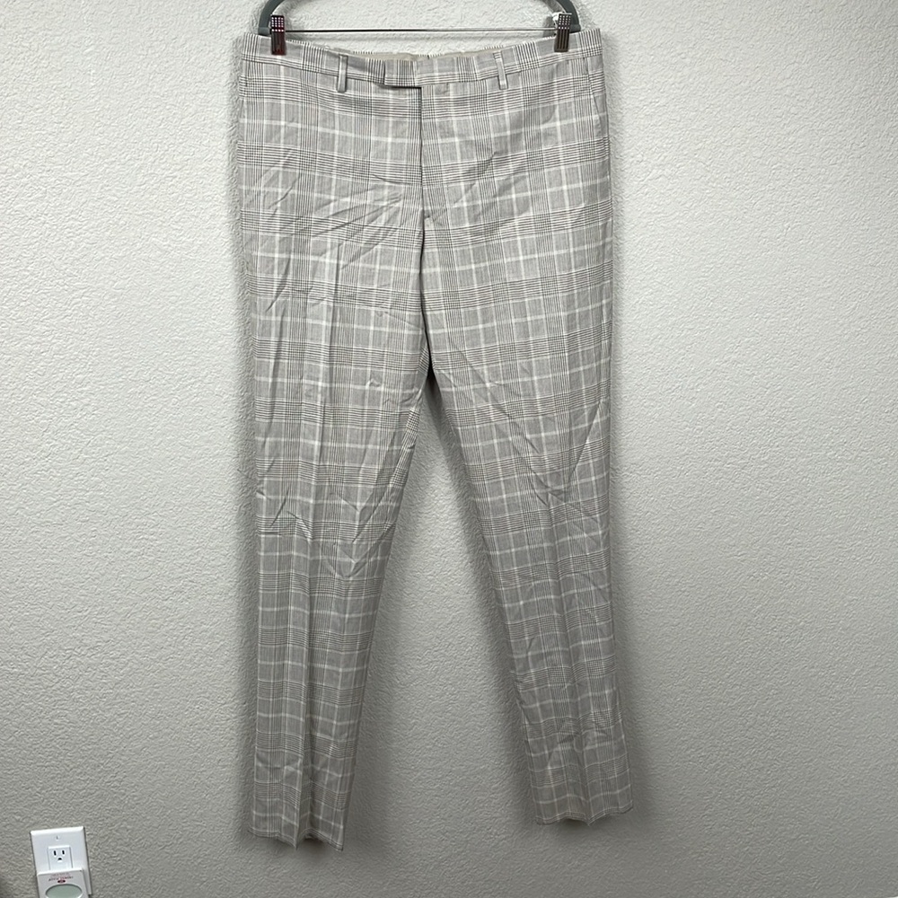 New Boglioli B Line Wool Check Plaid Suit Pants Italy